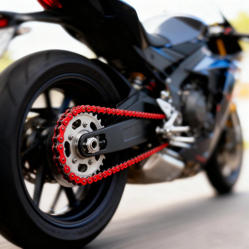 DREAM MOTION Motorcycle 420 Chain 108 Links Anti-Rust Coating Drive Chain Powersports Parts for Honda Apollo Yamaha 50cc ~ 150cc SSR ATV Street Bike All-Road Dirt Pit Bike Accessories (Red) - Image 3